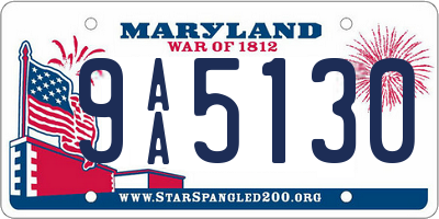 MD license plate 9AA5130