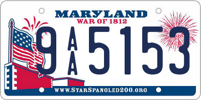MD license plate 9AA5153