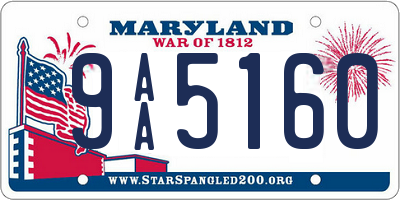 MD license plate 9AA5160