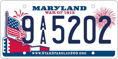 MD license plate 9AA5202