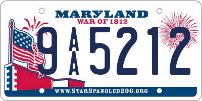 MD license plate 9AA5212