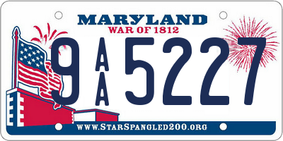 MD license plate 9AA5227