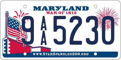 MD license plate 9AA5230