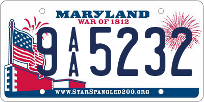 MD license plate 9AA5232