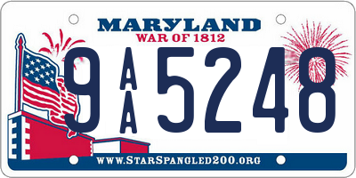 MD license plate 9AA5248