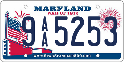 MD license plate 9AA5253