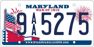 MD license plate 9AA5275