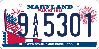 MD license plate 9AA5301
