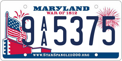 MD license plate 9AA5375