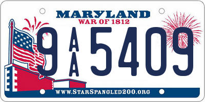 MD license plate 9AA5409