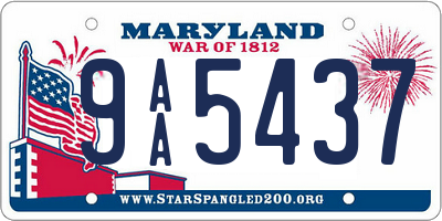 MD license plate 9AA5437