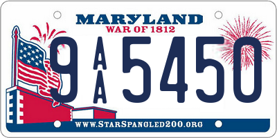 MD license plate 9AA5450