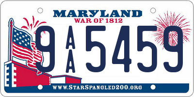 MD license plate 9AA5459