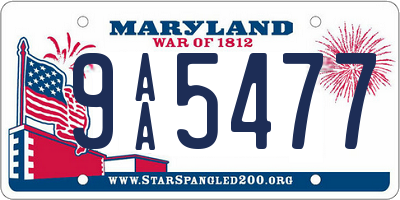 MD license plate 9AA5477