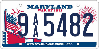 MD license plate 9AA5482