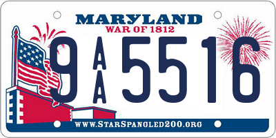 MD license plate 9AA5516
