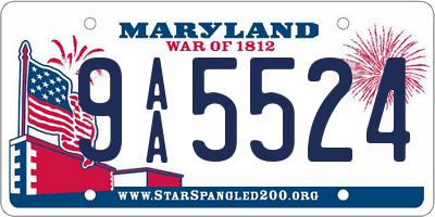MD license plate 9AA5524