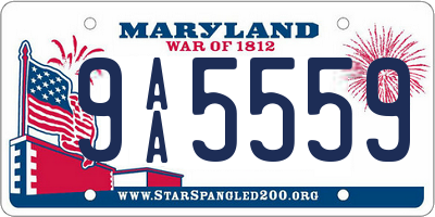 MD license plate 9AA5559