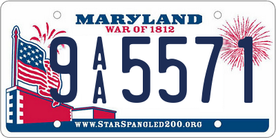 MD license plate 9AA5571