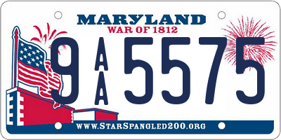 MD license plate 9AA5575