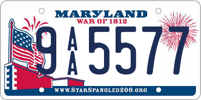 MD license plate 9AA5577