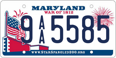 MD license plate 9AA5585