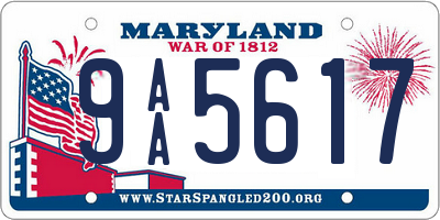 MD license plate 9AA5617