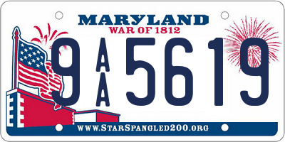 MD license plate 9AA5619
