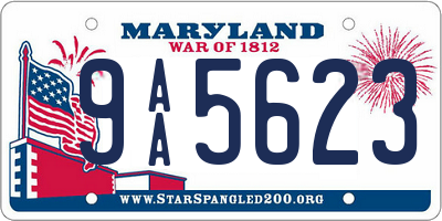 MD license plate 9AA5623