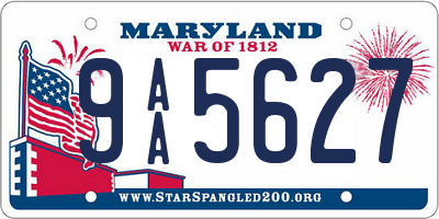 MD license plate 9AA5627