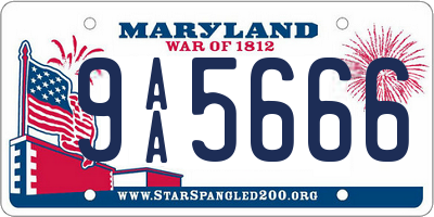 MD license plate 9AA5666