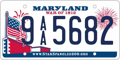 MD license plate 9AA5682