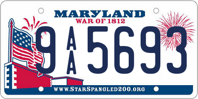 MD license plate 9AA5693