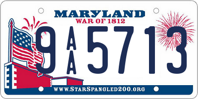 MD license plate 9AA5713
