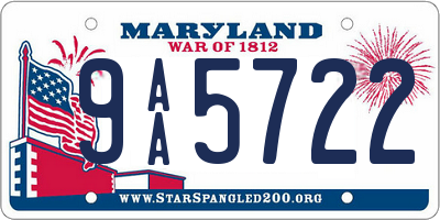 MD license plate 9AA5722