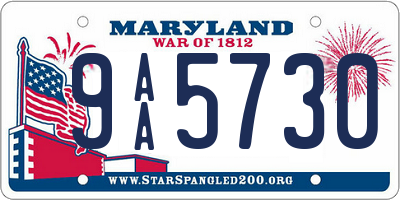 MD license plate 9AA5730