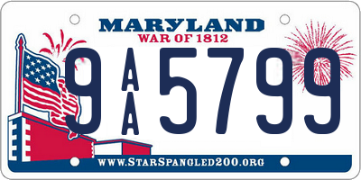 MD license plate 9AA5799