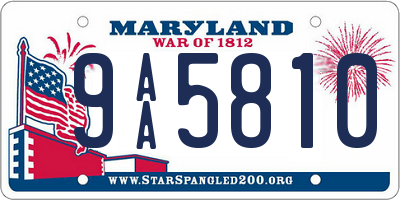 MD license plate 9AA5810