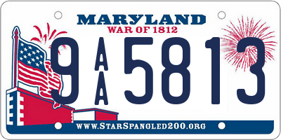 MD license plate 9AA5813