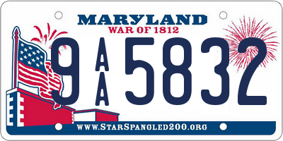 MD license plate 9AA5832