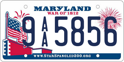 MD license plate 9AA5856