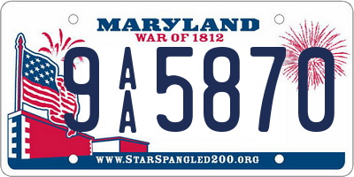 MD license plate 9AA5870
