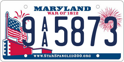MD license plate 9AA5873
