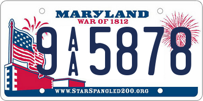 MD license plate 9AA5878