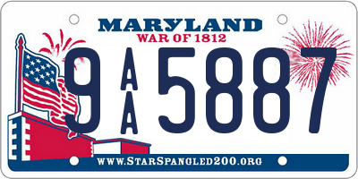 MD license plate 9AA5887