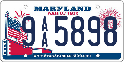 MD license plate 9AA5898