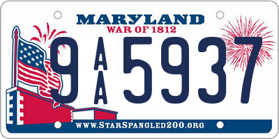MD license plate 9AA5937