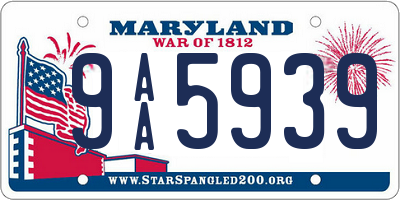 MD license plate 9AA5939