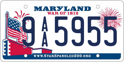 MD license plate 9AA5955