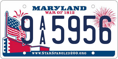MD license plate 9AA5956